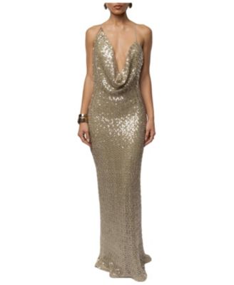Women's Marisela Sequin Maxi Cowl Neck Dress