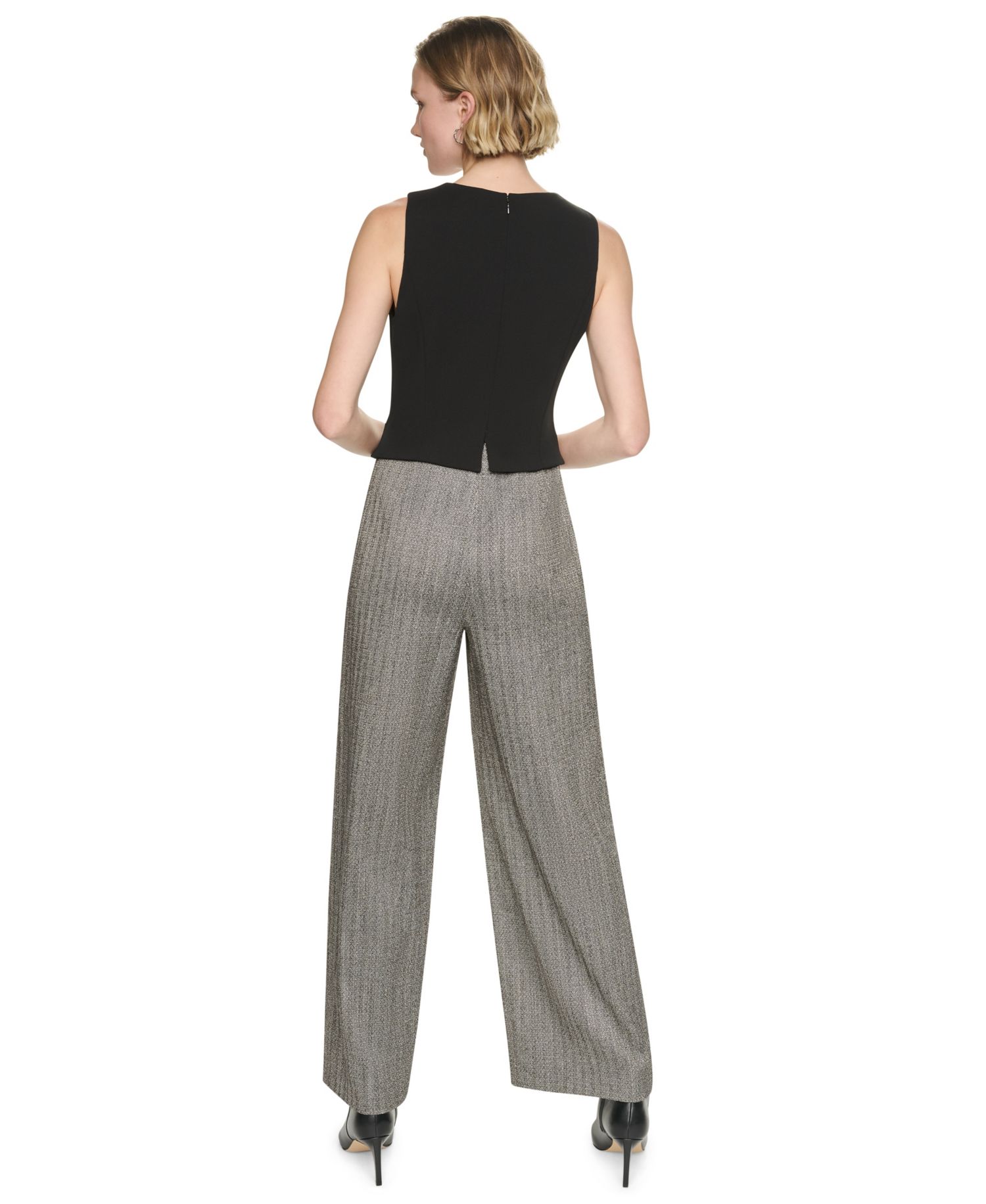 Women's Sleeveless Wide-Leg Vest Jumpsuit