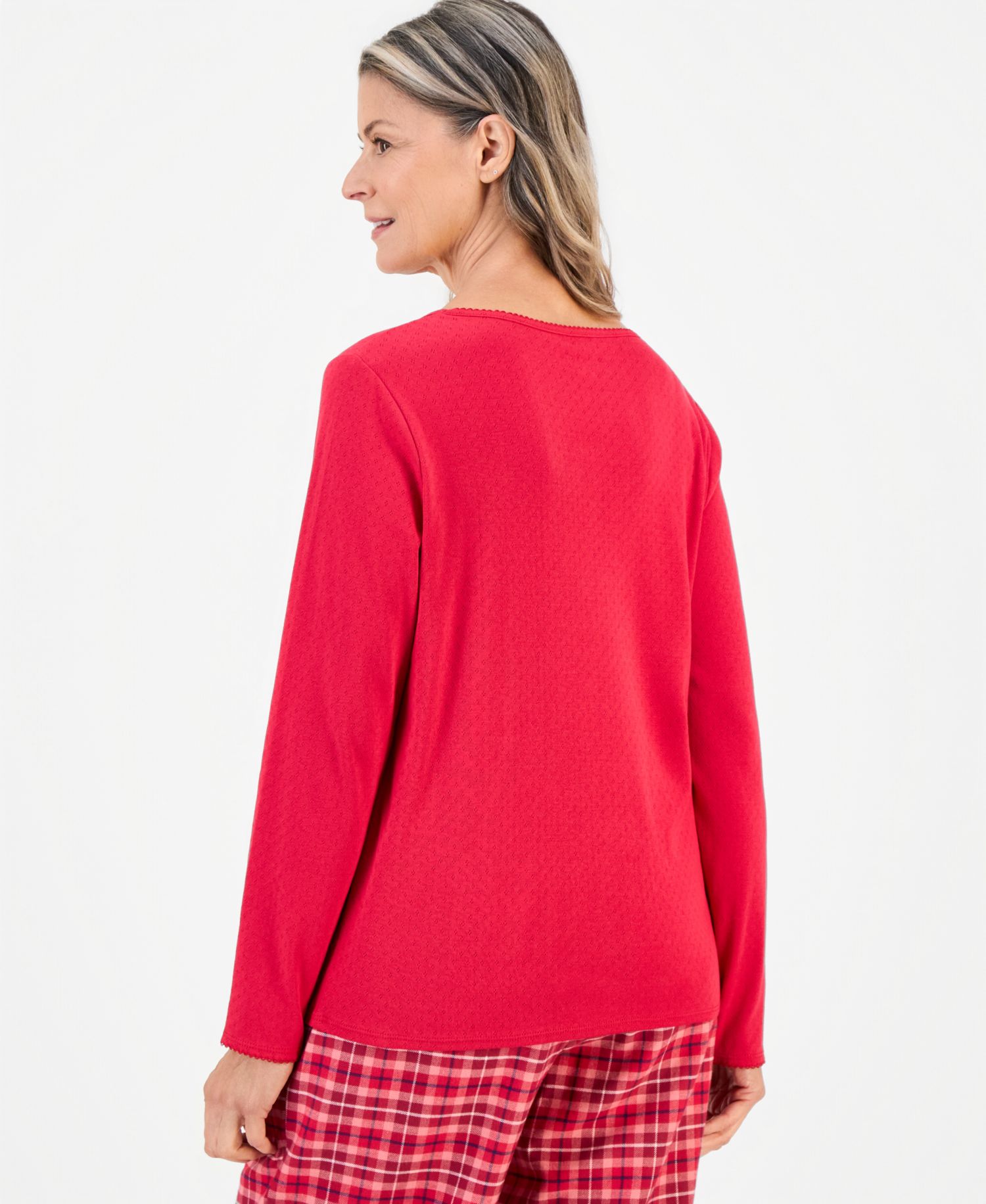 Women's Long Sleeve Pointelle Top