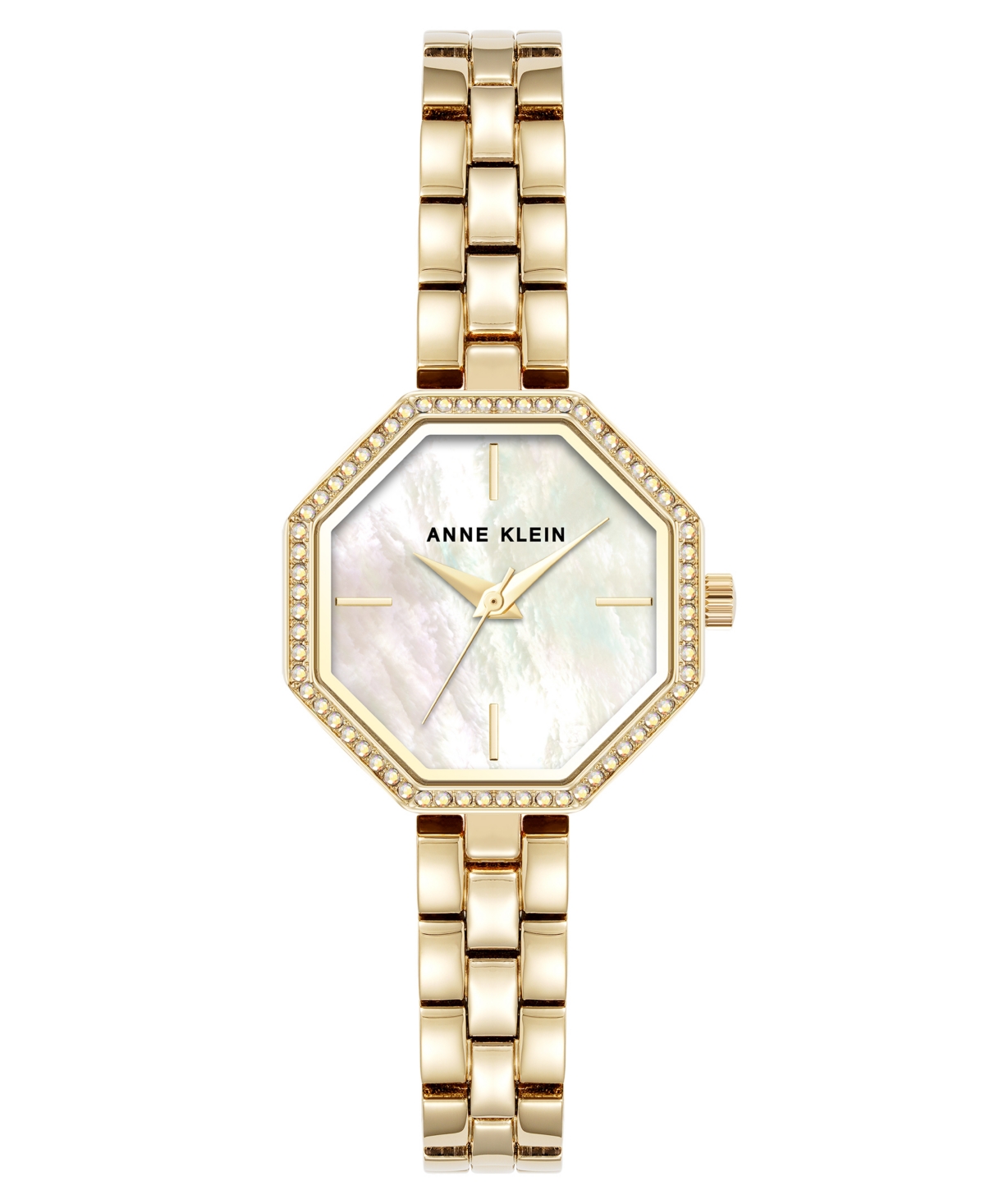 Anne Klein Women's Quartz Unique Octagonal Gold-Tone Metal Alloy Watch 26mmx32mm - Gold-Tone