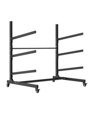 Rolling Kayak Storage Rack for 3 Kayaks, Freestanding Steel Stand with Lockable Wheels, 200 lb Capacity