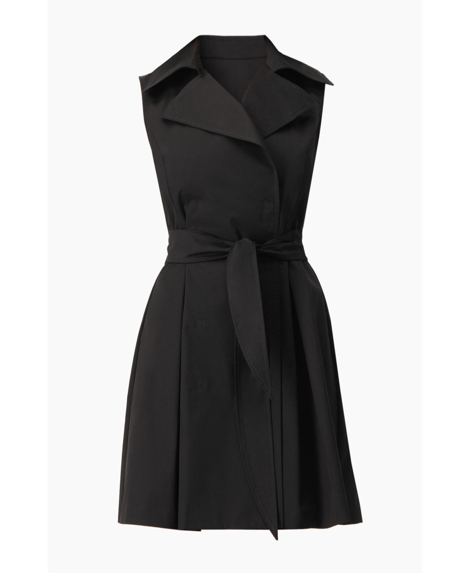 Women's Belted Sleeveless Trench-Style A-Line Mini Dress