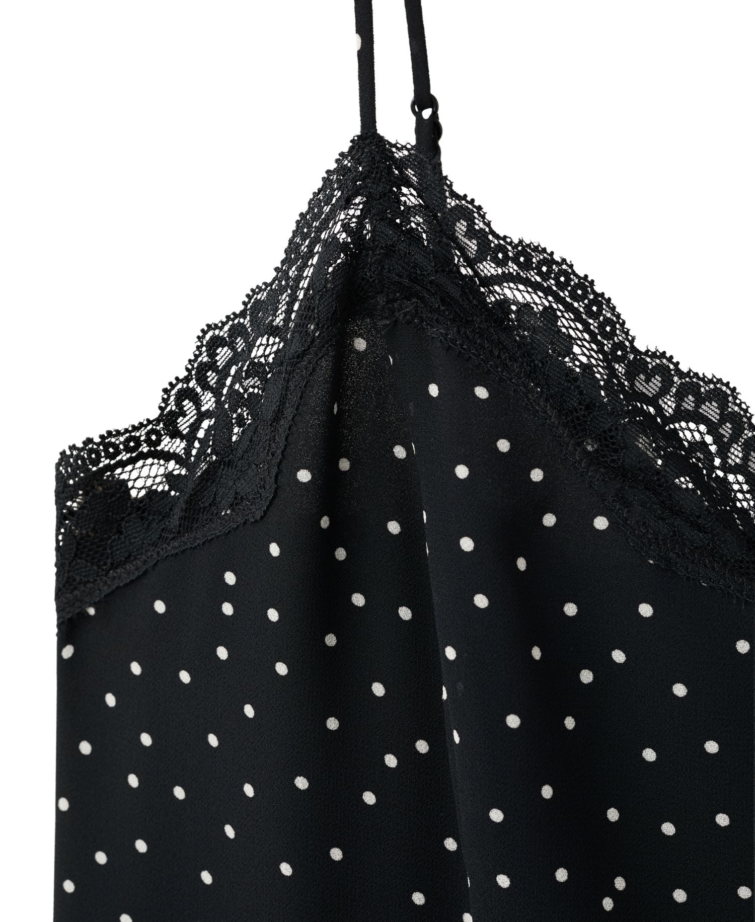 Women's Lace-Detail Polka-Dot V-Neck Dress