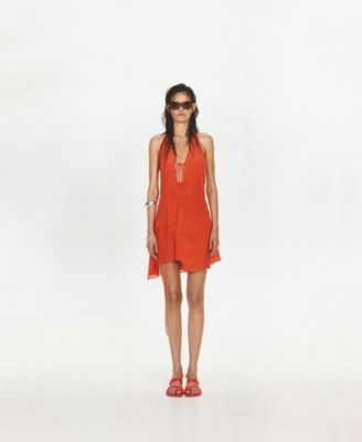 Women's Halter Bows Silk Overlay Dress