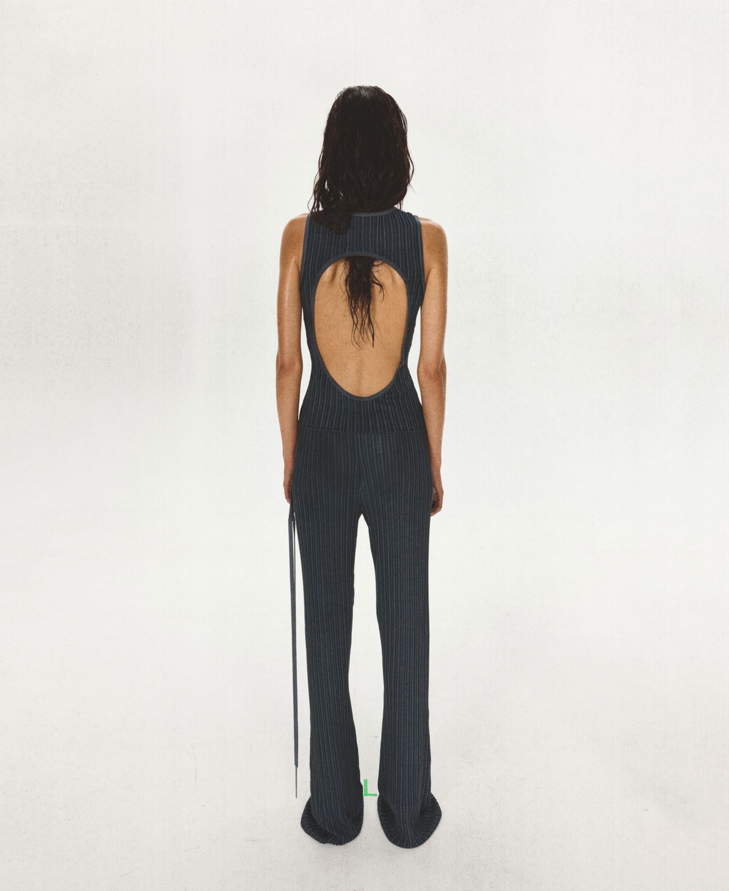 Женский топ Mango Ribbed Open-Back Sleeveless, цвет: Тёмный синий — фото 4