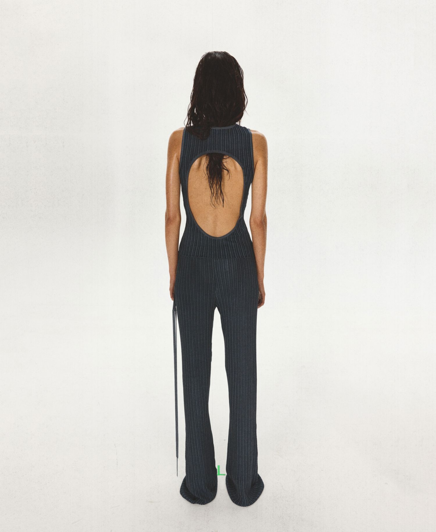 Women's Ribbed Open-Back Sleeveless Tank Top