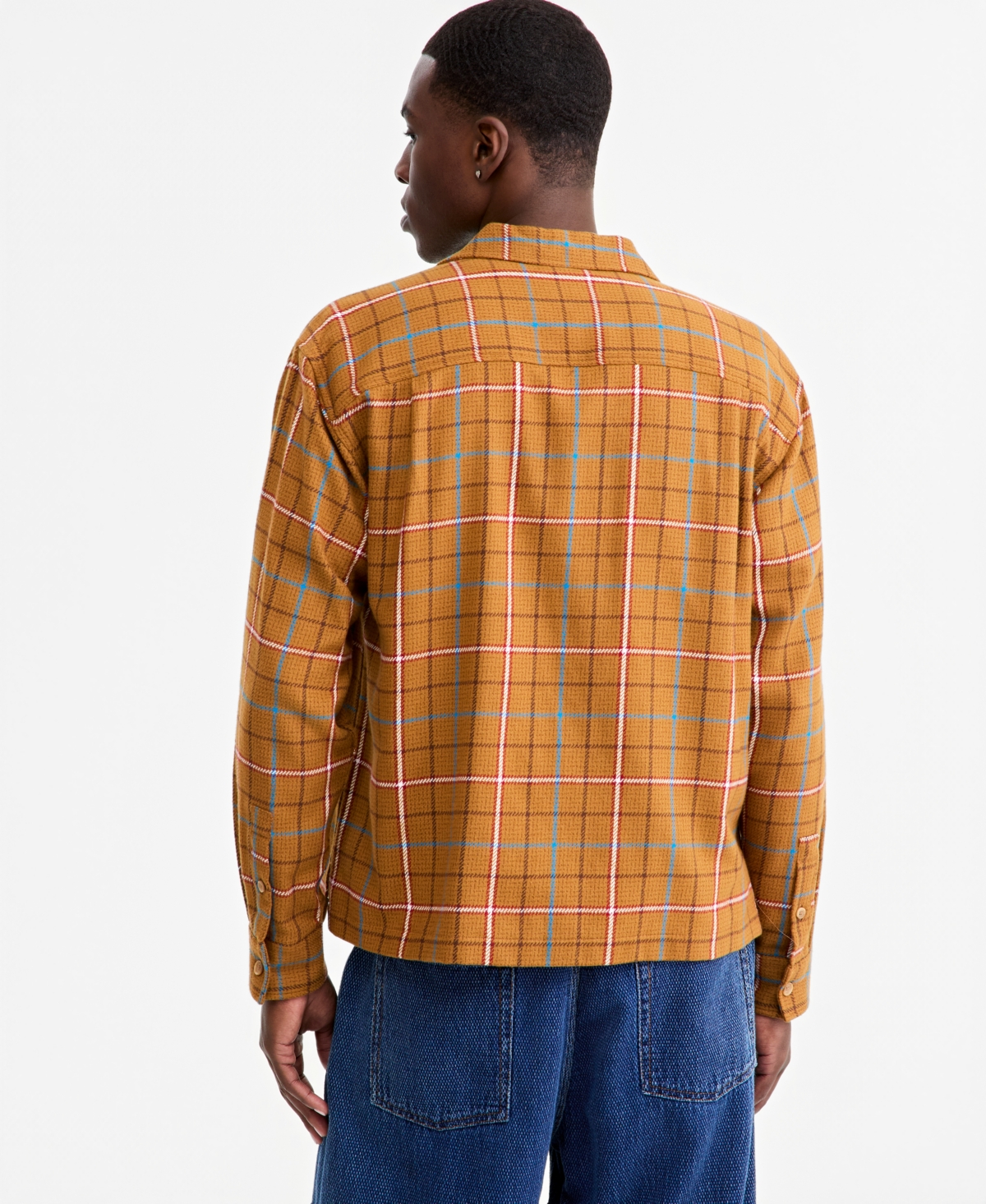 Mode of One Men's Camp-Collar Plaid Shirt, Macy's Exclusive
