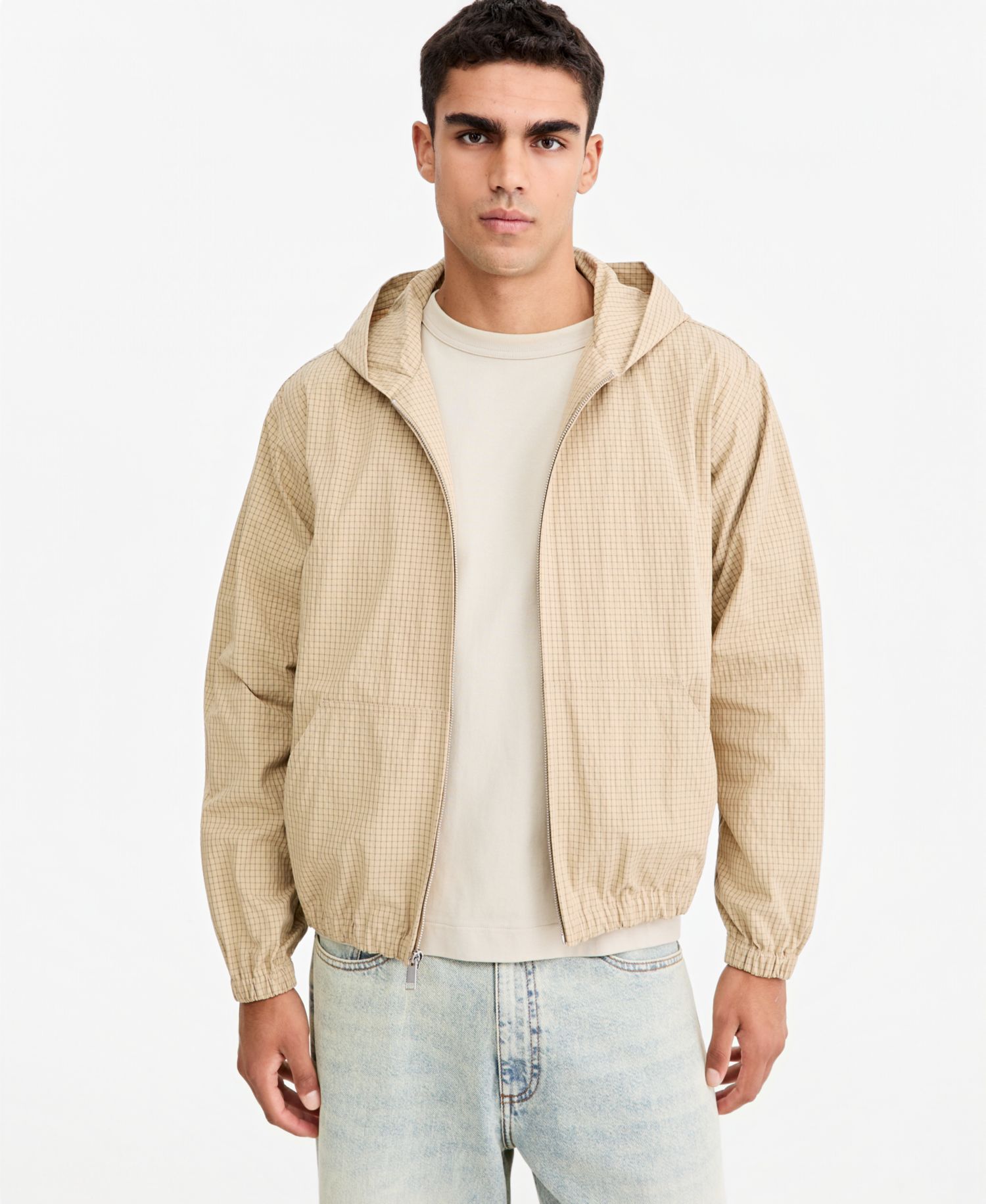 Men's Checker Ripstop Hooded Jacket