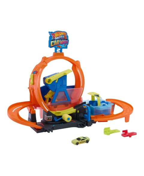 Детский игровой набор Hot Wheels 1:64 Scale City Color Shifters Mega Loop Car Wash Playset