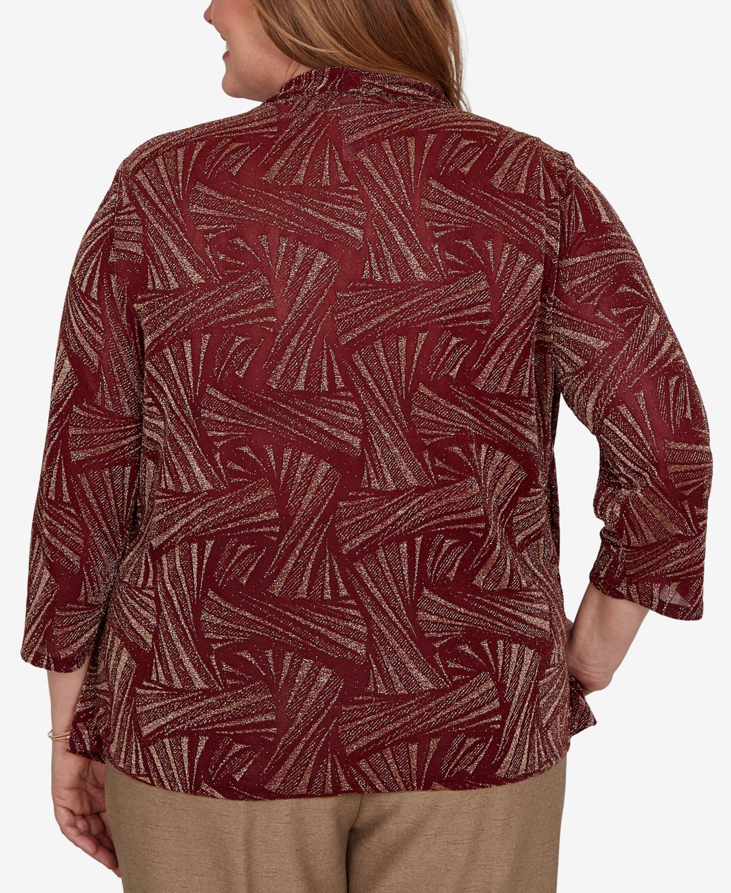 Plus Size Union Square Shimmer Abstract Two-in-One Top