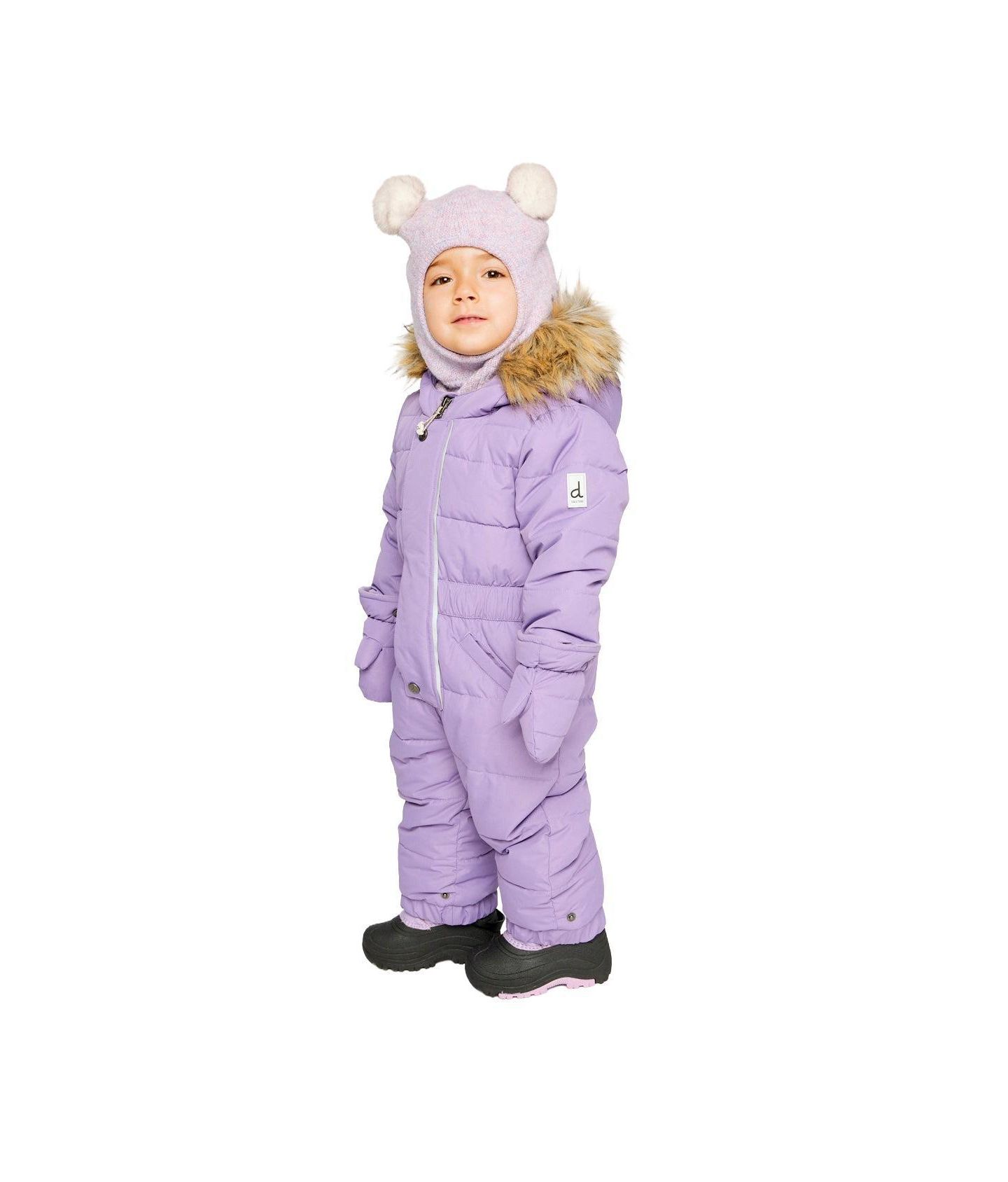 Комбинезон Deux par Deux 6M TO 24M Original One Piece Puffy Snowsuit with Removable Mittens and Boots для девочек-малышей, цвет: Фиолетовый — фото 6