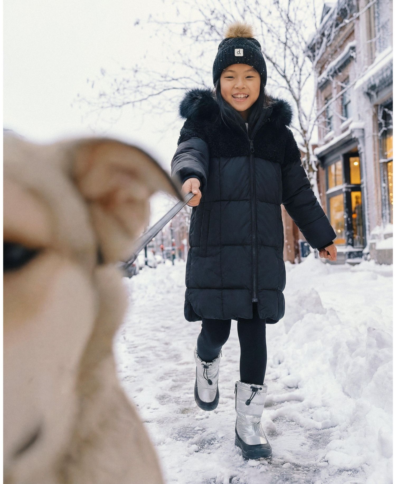 Little and Big Girl ( size 6 to 14 ) Long Winter Puffer Coat