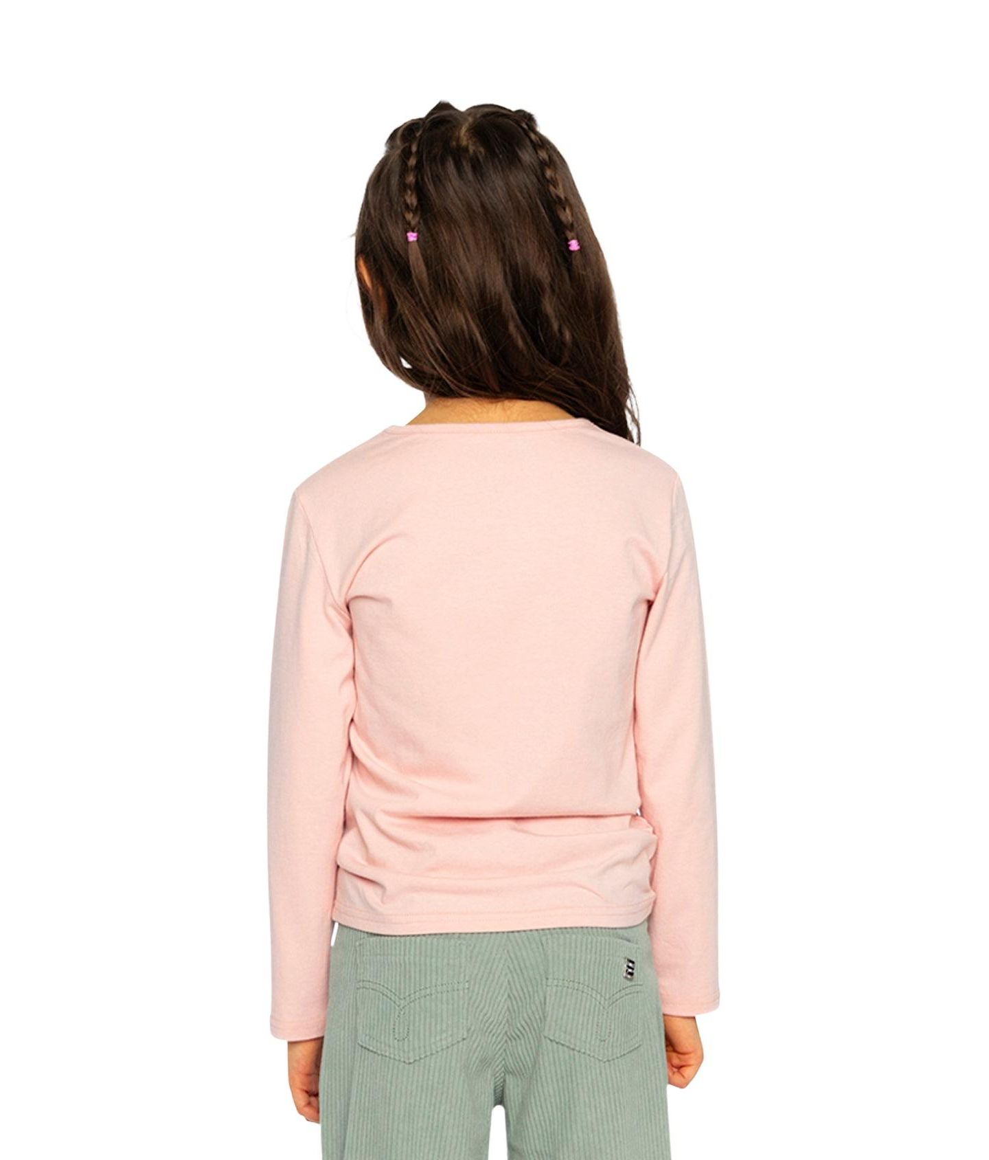 Футболка Deux par Deux Long Sleeve Organic Cotton T-Shirt для девочек-малышей, цвет: Бледный пыльный розовый — фото 4