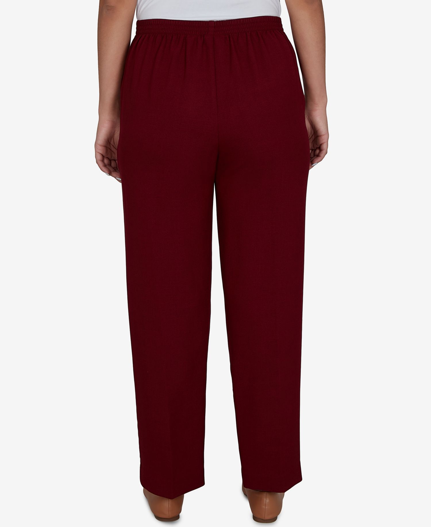 Petite Union Square Textured Pull-On Straight Pants