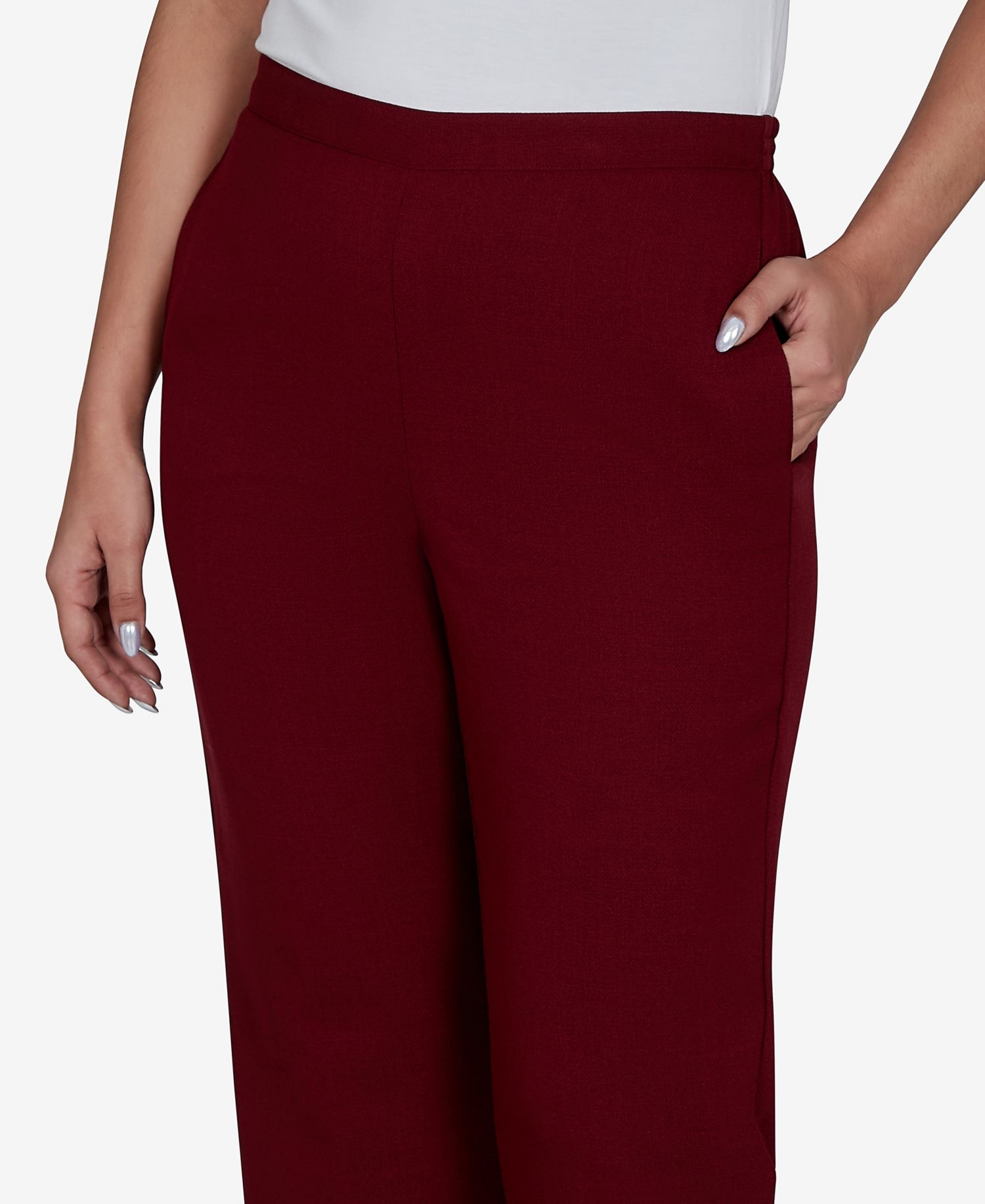Petite Union Square Pull-On Mid-Rise Straight Leg Pants