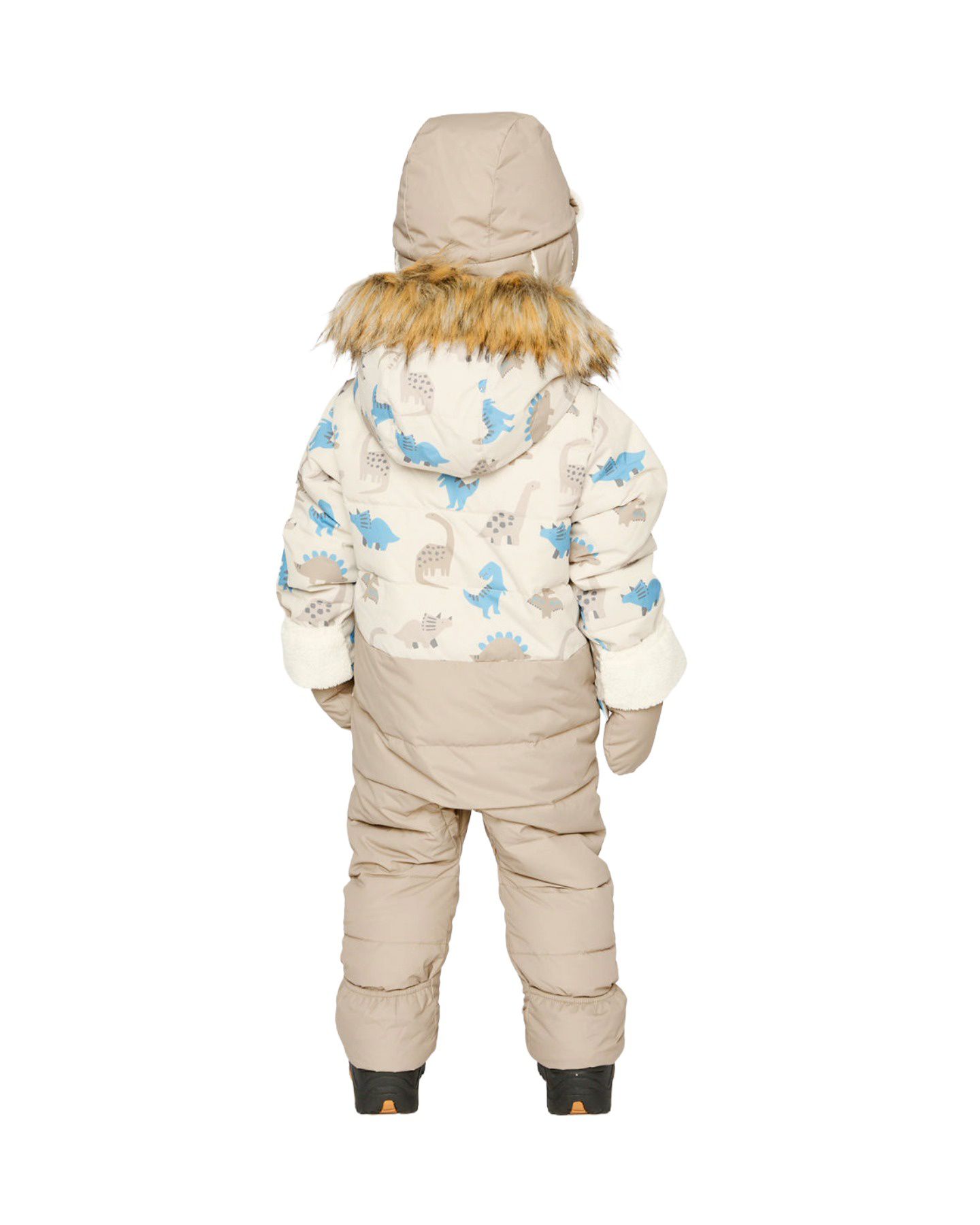 Комбинезон Deux par Deux (1M to 24 M) Snug One Piece Snowsuit Adapted for Car Seats Dinosaur Print для мальчиков-малышей, цвет: Синий с принтом — фото 4