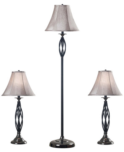 Kenroy Home Sperry Set of 3: 1 Floor Lamp & 2 Table Lamps