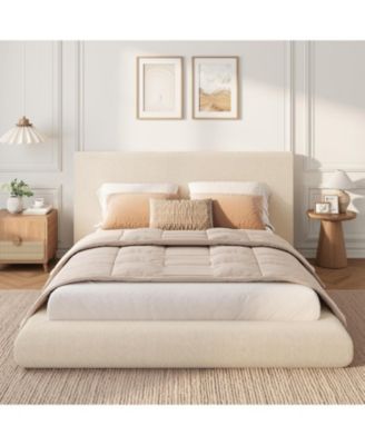 King Size Upholstered Cloud Platform Bed Frame with Plush Headboard, No Box Spring Needed