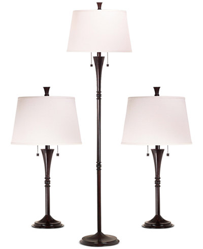 Kenroy Home Park Ave 3-Pc. Lamp Set: 1 Floor Lamp & 2 Table Lamps