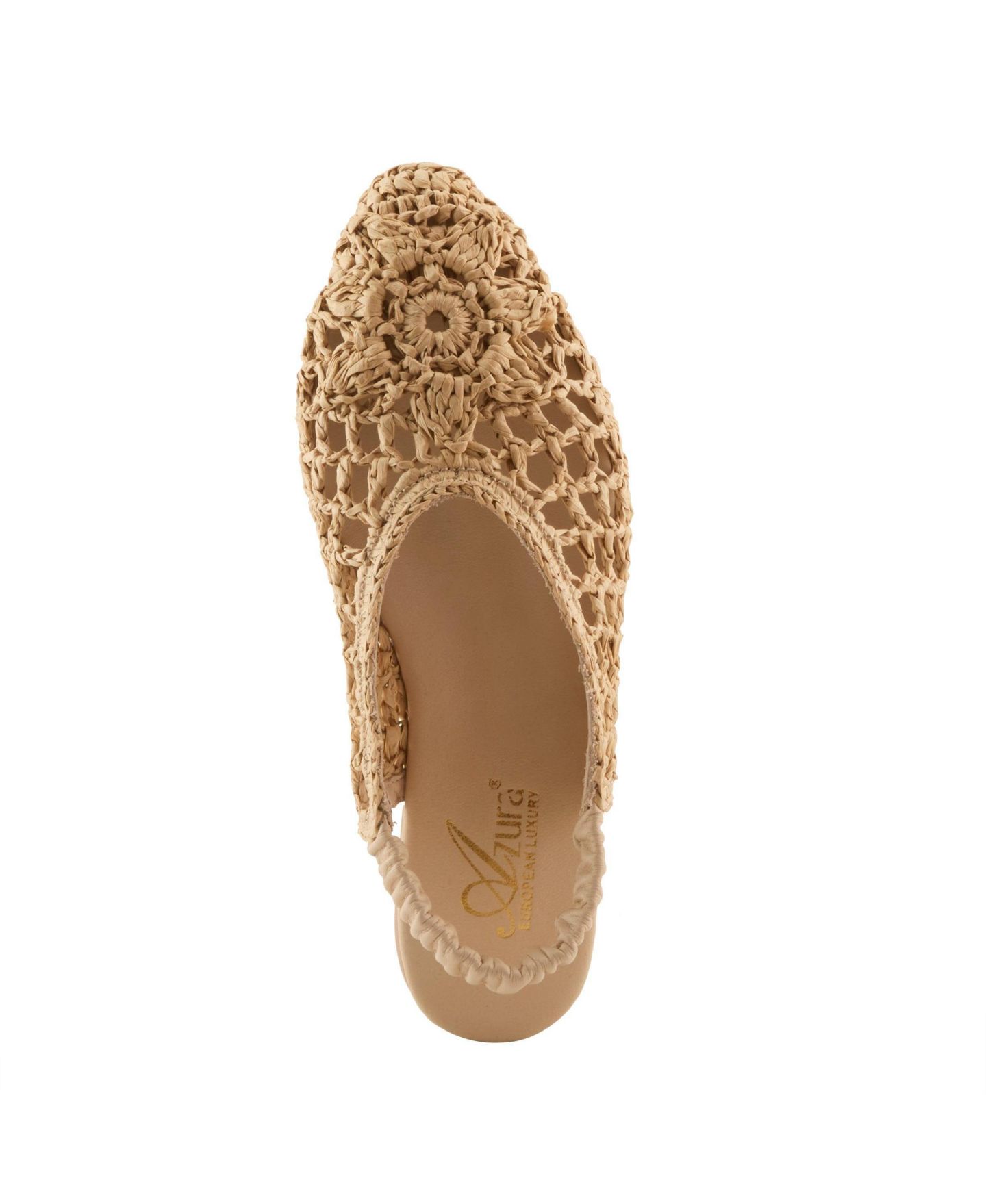 Женские балетки Azura Nantucket Ballet with Breathable Raffia Upper, цвет: Бежевый — фото 3