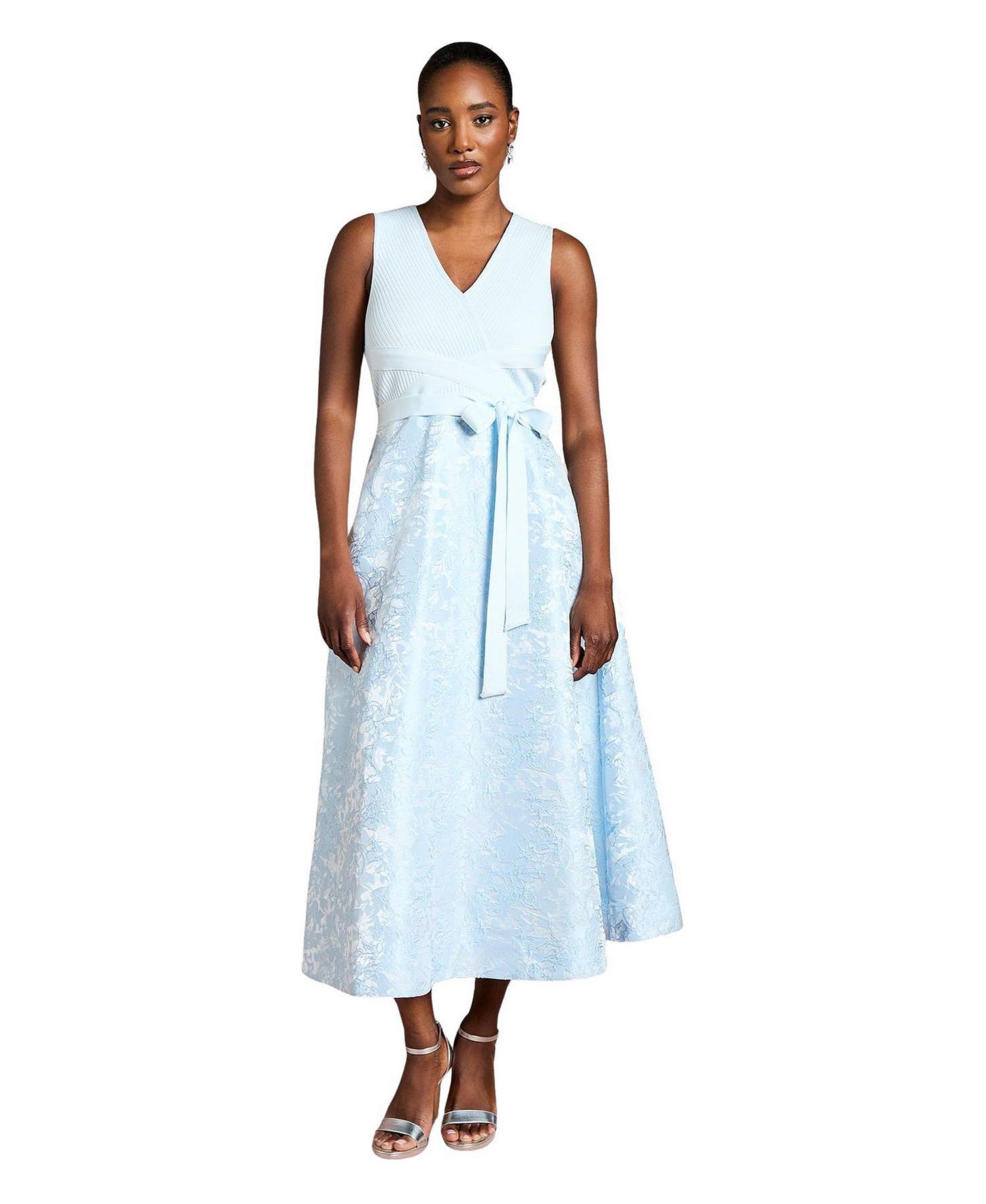 Women's V-Neck Sleeveless A-Line Midi Dress