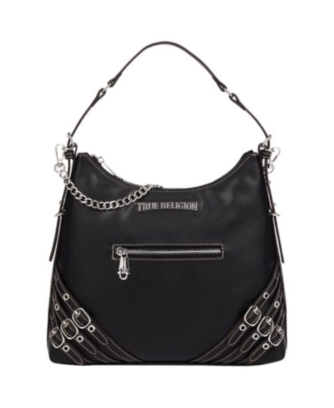 Женская сумка True Religion Triple Straps Large PU Hobo, цвет: Чёрный