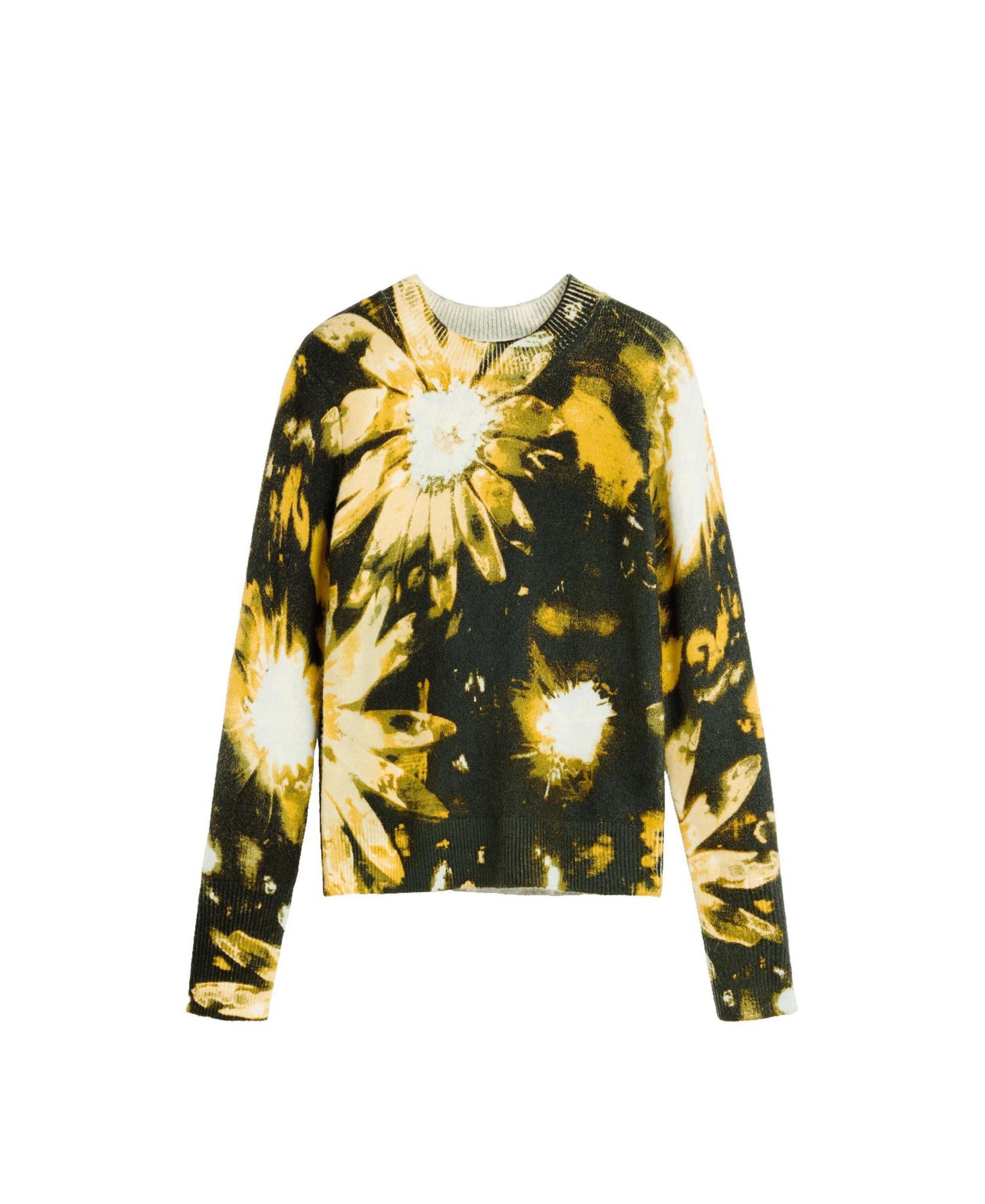 Women's Floral-Print Crew Neck Sweater