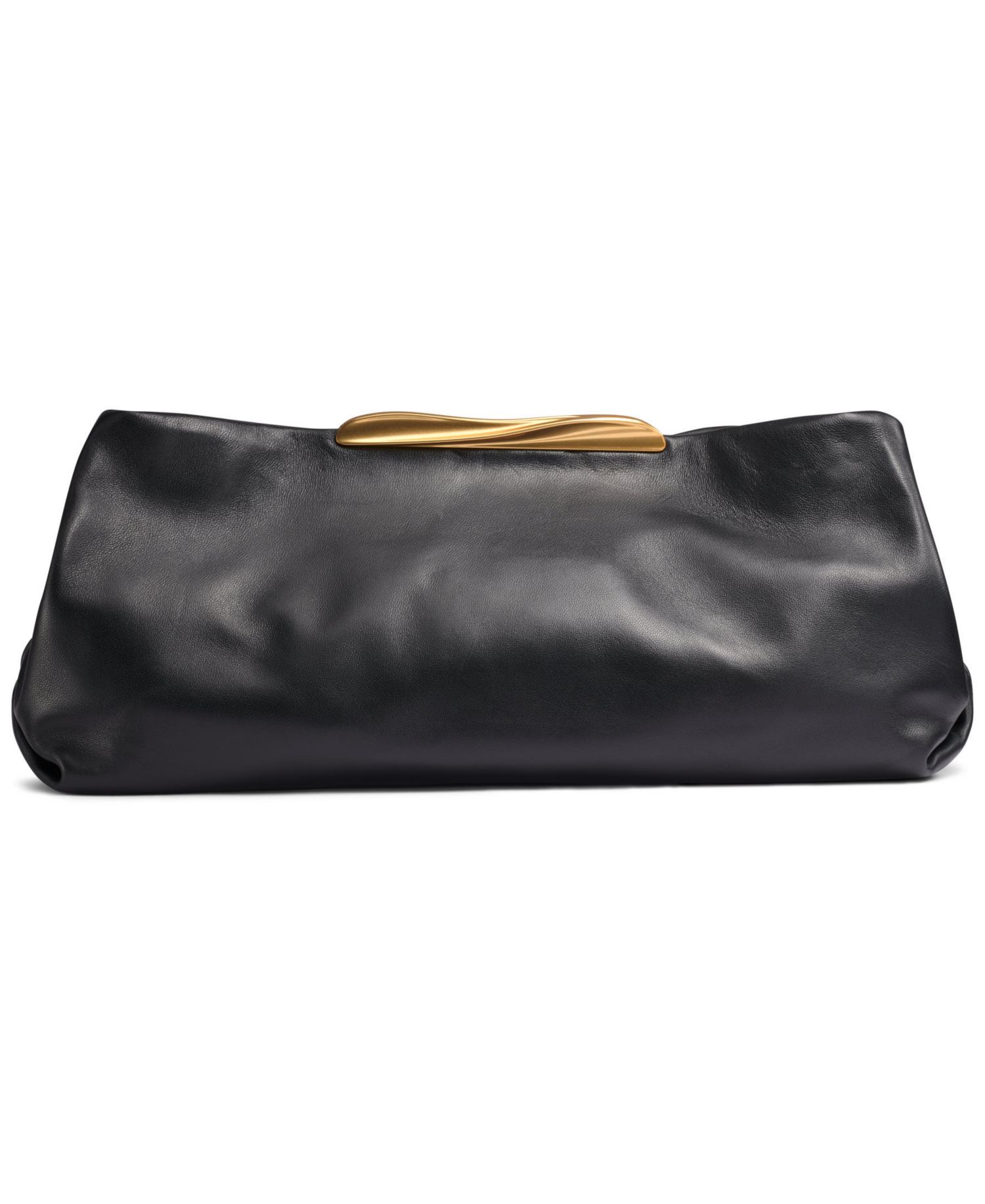 Poplin Extra-Large Leather Clutch Handbag