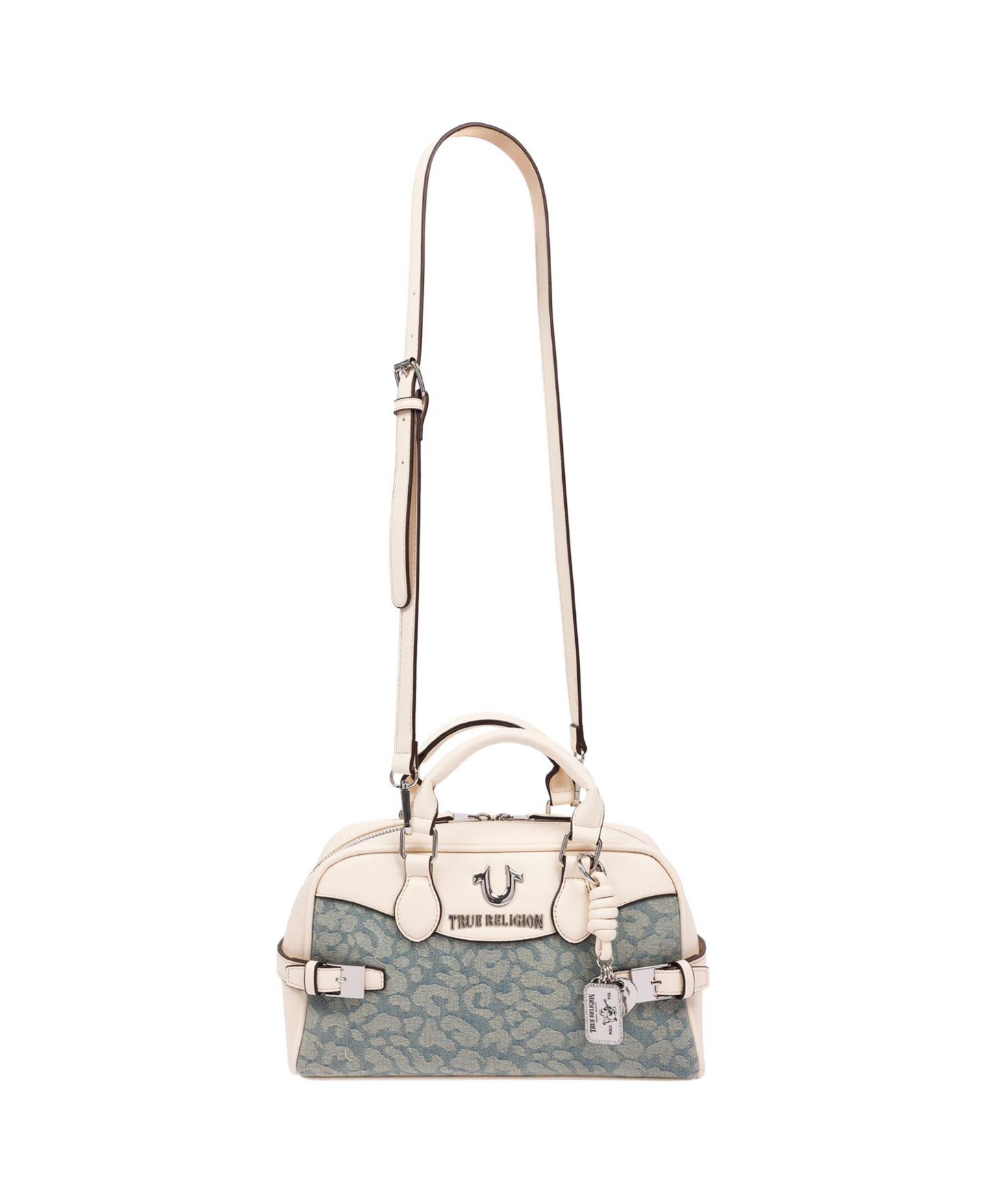 Женская сумка True Religion Brooks Leopard Denim Belted Satchel with Horseshoe Charm and Detachable Crossbody Strap, цвет: Кремовый — фото 7
