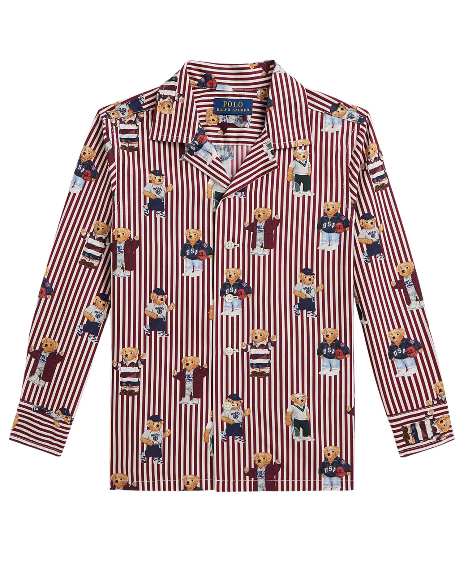 Boys' 2T-7 Polo Bear Striped Shirt