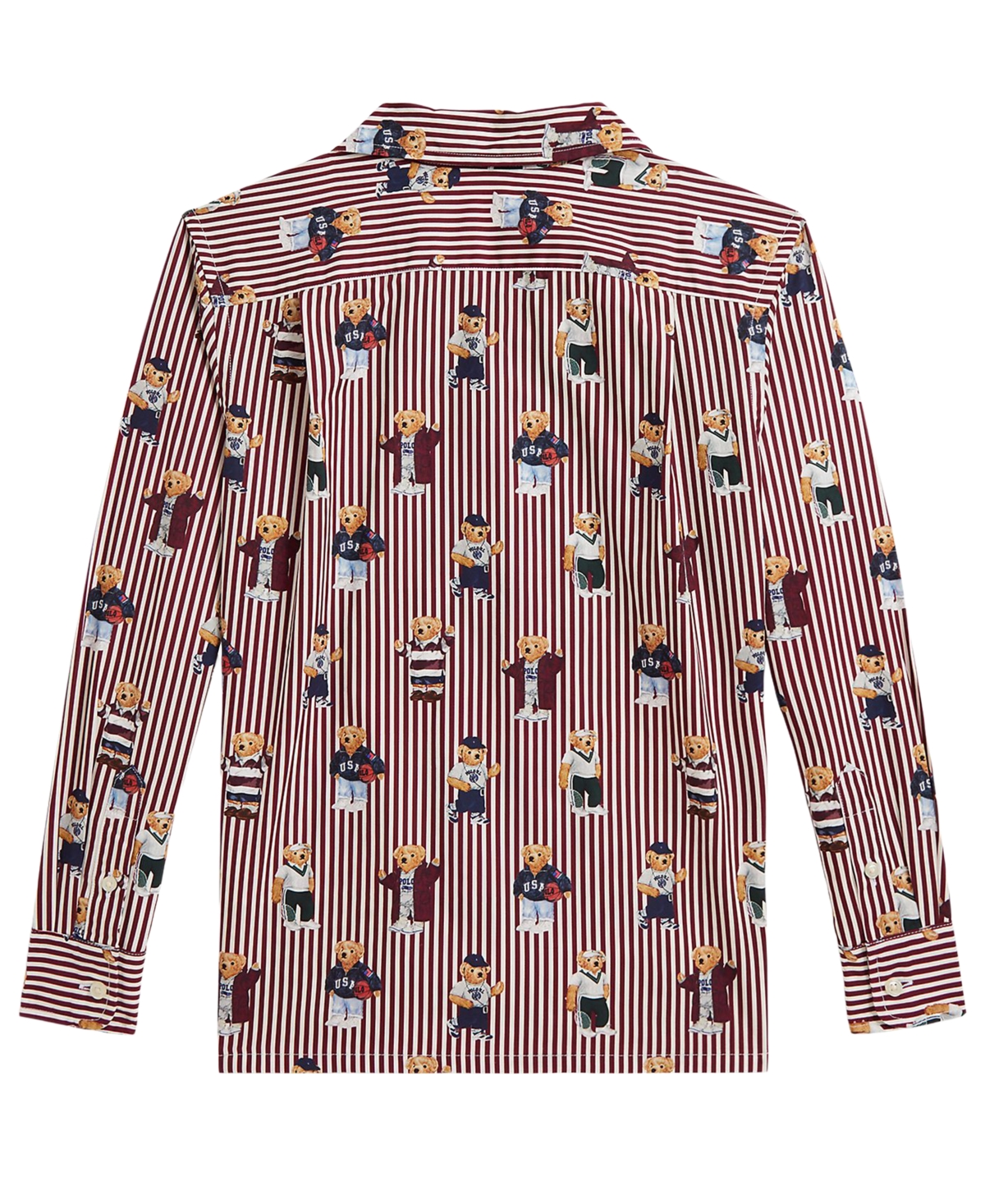 Polo Ralph Lauren Boys' 8-20 Bear Striped Cotton Shirt