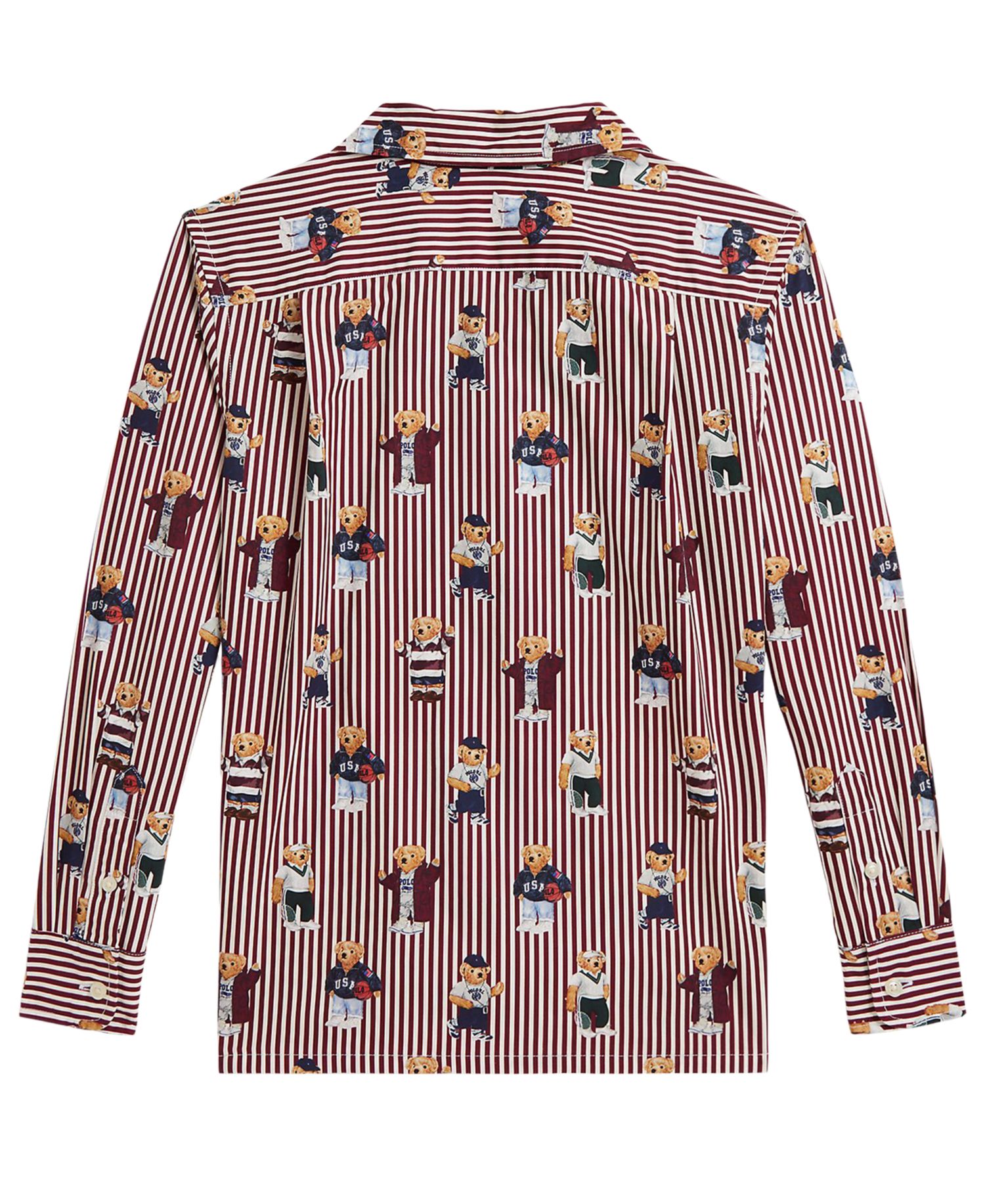 Boys' 8-20 Polo Bear Striped Cotton Shirt