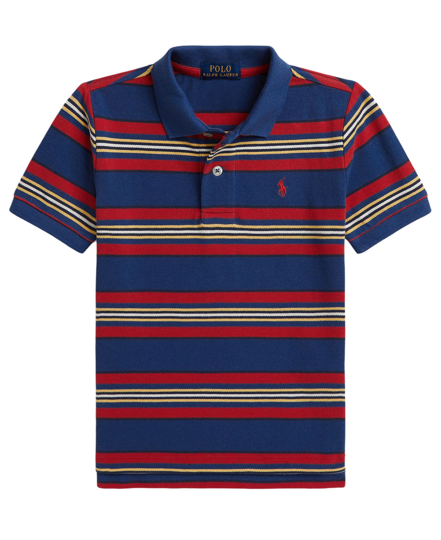 Boys' 2T-7 Striped Mesh Polo Shirt