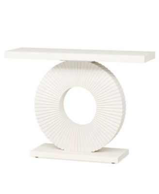 Modern Wood Console Table with Geometric Base