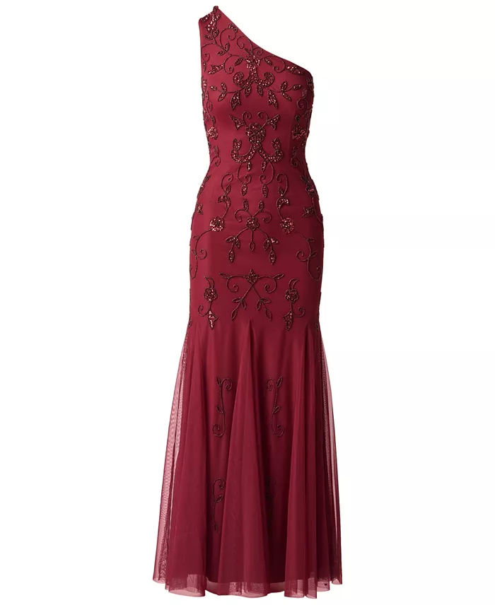 Women's One-Shoulder Beaded Gown - thumbnail 6