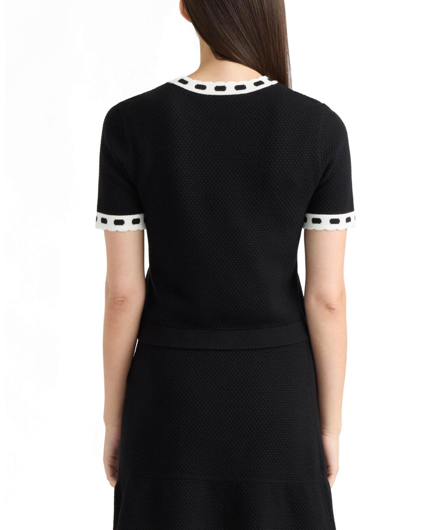 Women’s Short Sleeve Sweater with Contrast Trim