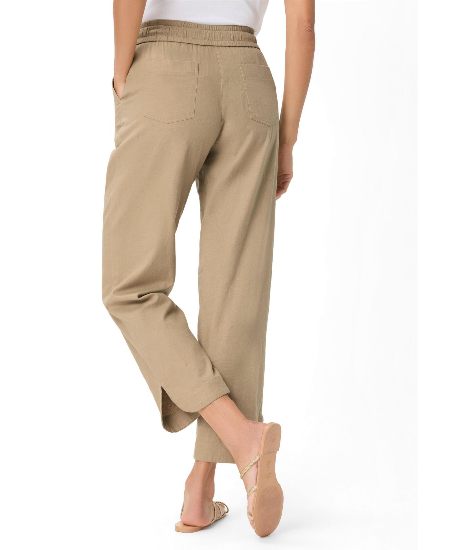 Women's Linen-Cotton Drawstring Cropped Pant