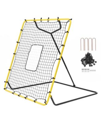 4 x 4.5 ft Baseball and Softball Rebounder Net with Pitching Target and 4 Angles
