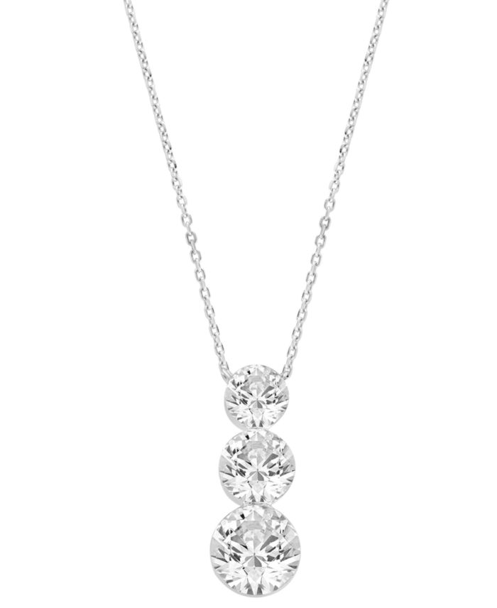 Lab-Grown Diamond 3-Stone Pendant Necklace (2 ct. t.w.) in 14k White Gold