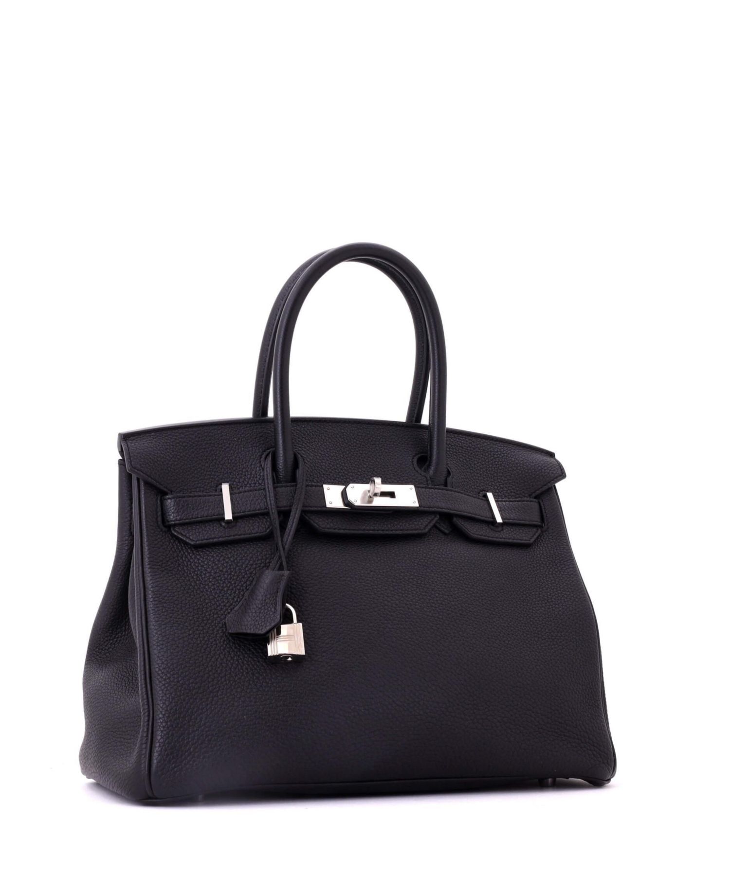 Pre-Owned HERMES Birkin 30 Handbag Black Togo with Palladium Hardware