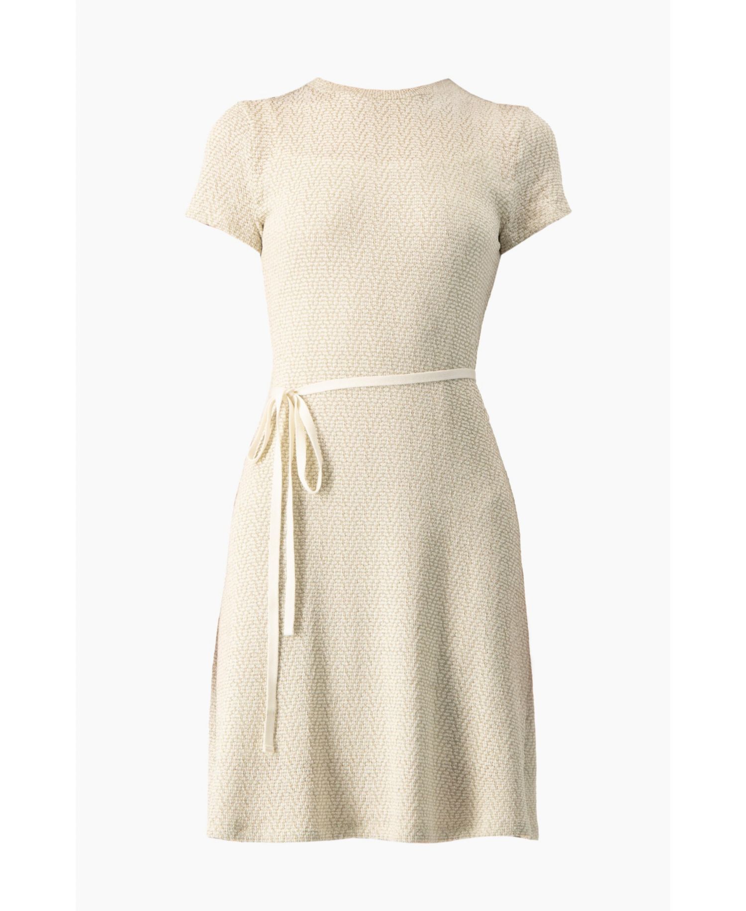 Women's Short Sleeve Textured Knit A-Line Dress