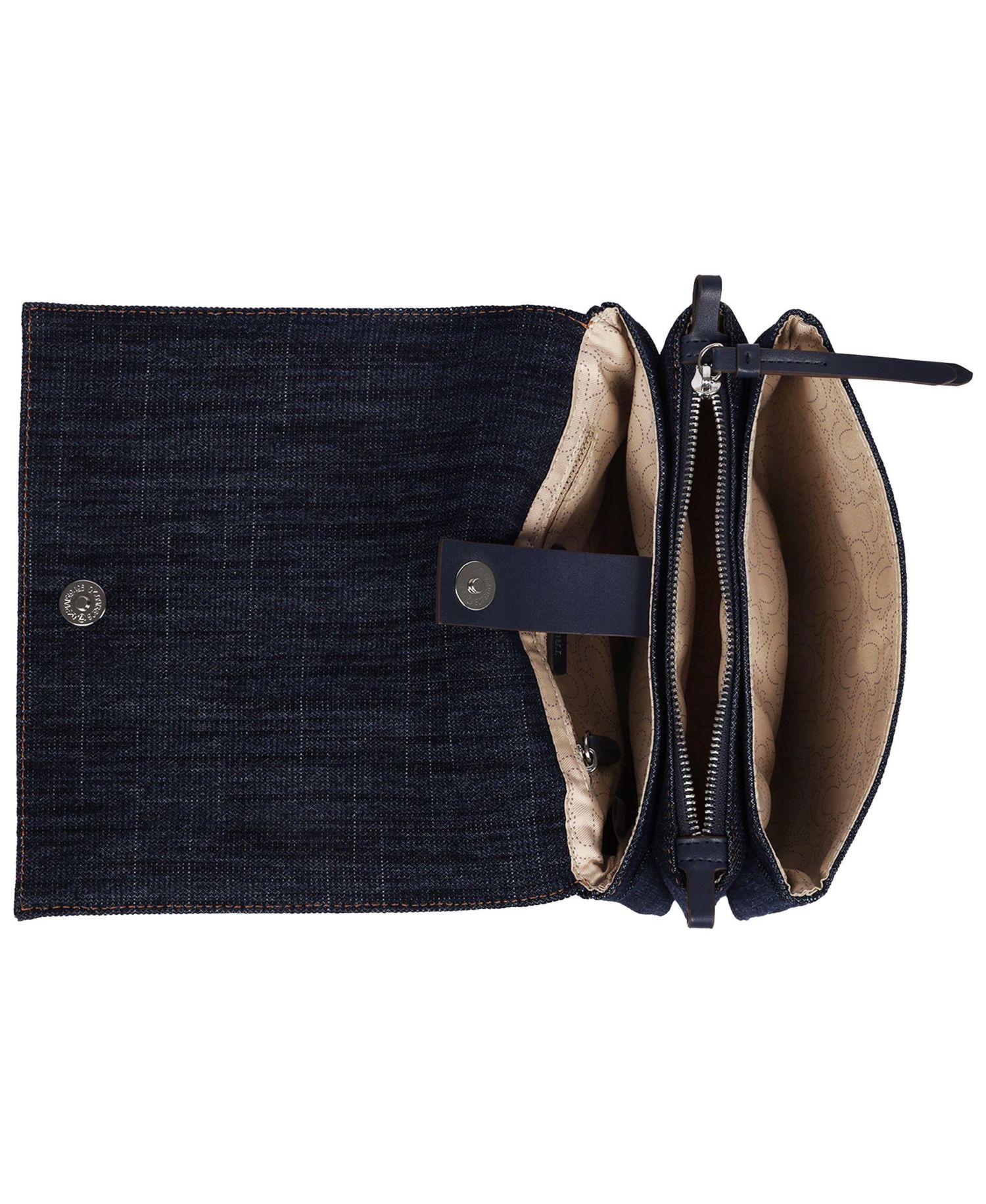 Bling Horseshoe Denim Messenger Bag with Adjustable Strap