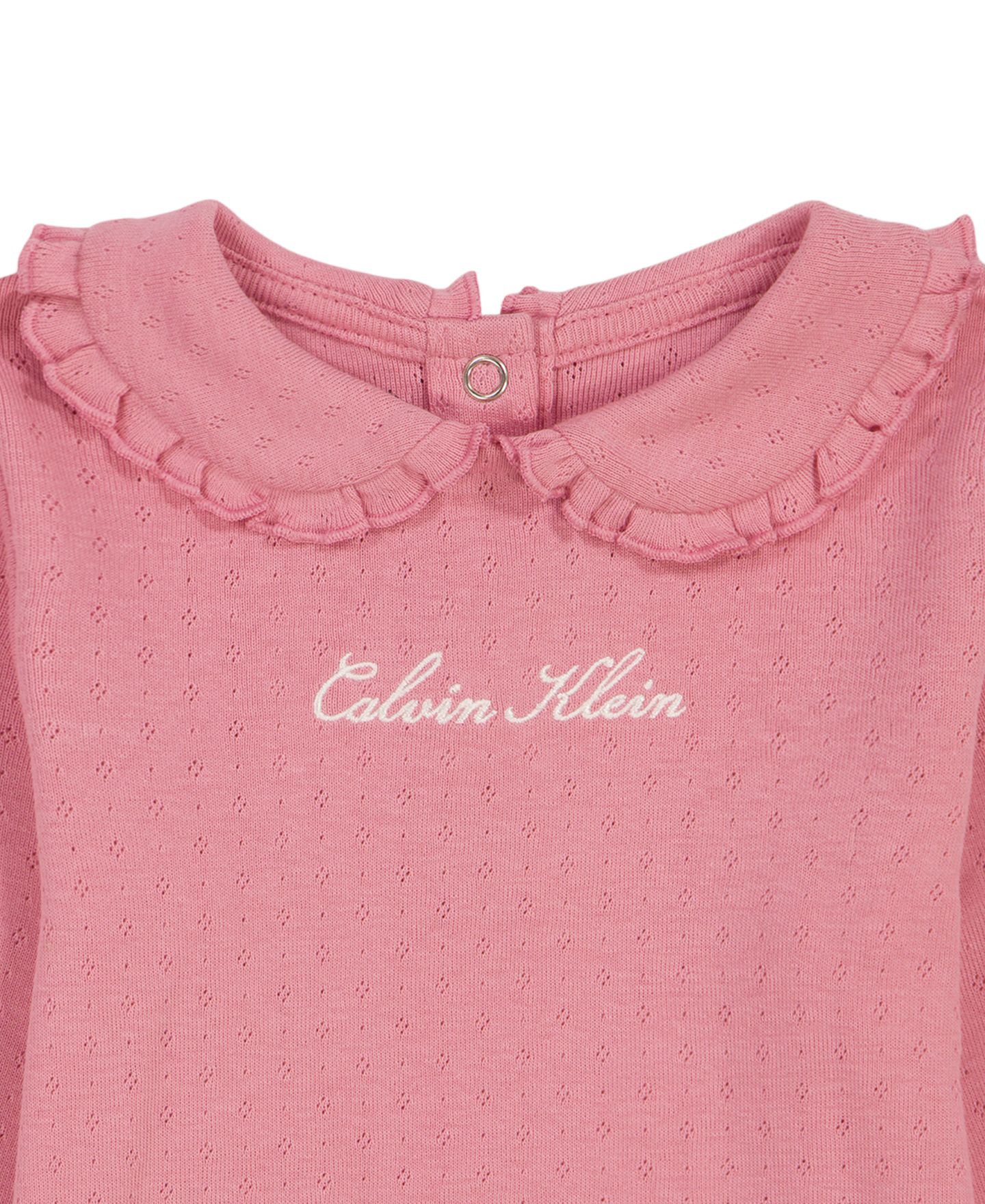 Детский комплект Calvin Klein для девочки: боди, брюки и повязка с бантом, цвет: Розовый / Джинсовый — фото 7