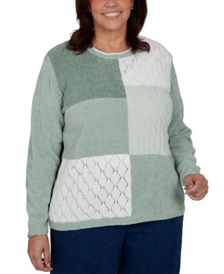 Plus Size Colorblock Textured-Chenille Sweater