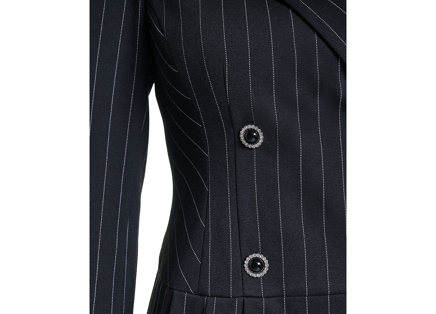 Women's Pinstripe Pleated Skirt Blazer Dress