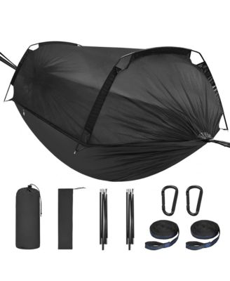 600lbs Capacity Camping Hammock With Mosquito Net Tree Straps Portable Lightweight Outdoor Gear