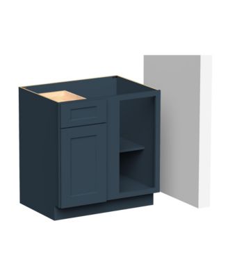 Blind Corner Base Cabinet, Ready to Assemble Kitchen Cabinet with Solid Wood Frame, Soft-Close Slides and Hinges