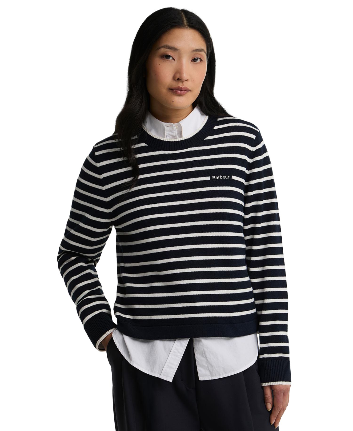 Women's Emmy Knit Striped Crewneck Long-Sleeve Sweater