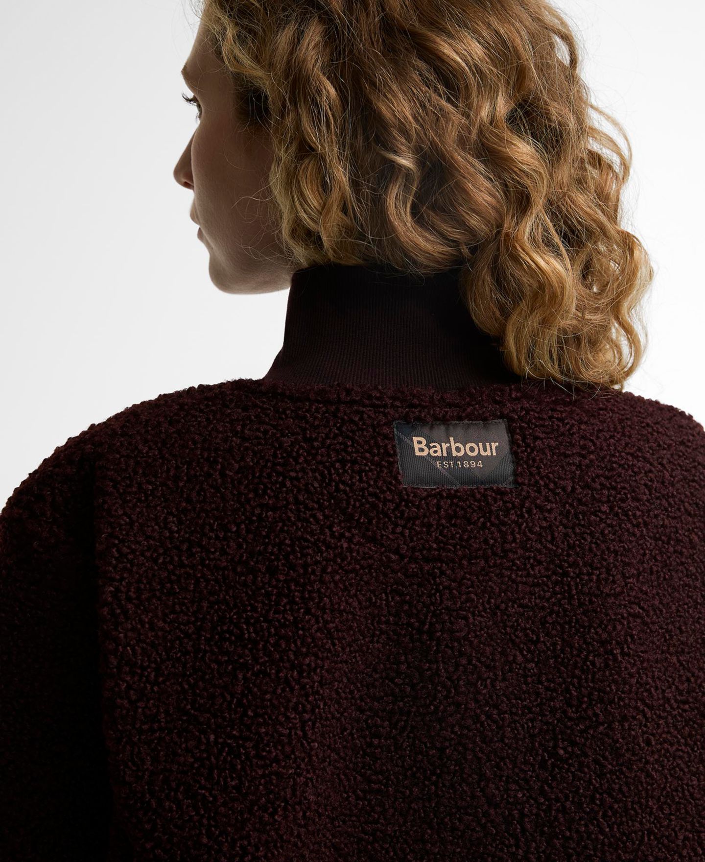 Женский свитшот Barbour Fawne Funnel Neck Quarter-Zip Fleece, цвет: Инжирный — фото 6