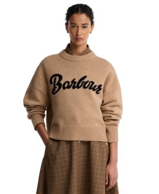 Women's Ivybridge Knit Crewneck Crop Wool Sweater